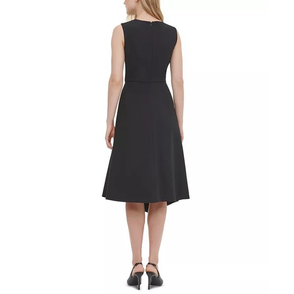 NEW Calvin Klein Sleeveless Asymmetric Fit & Flare Dress, Size 4 - Picture 6 of 16